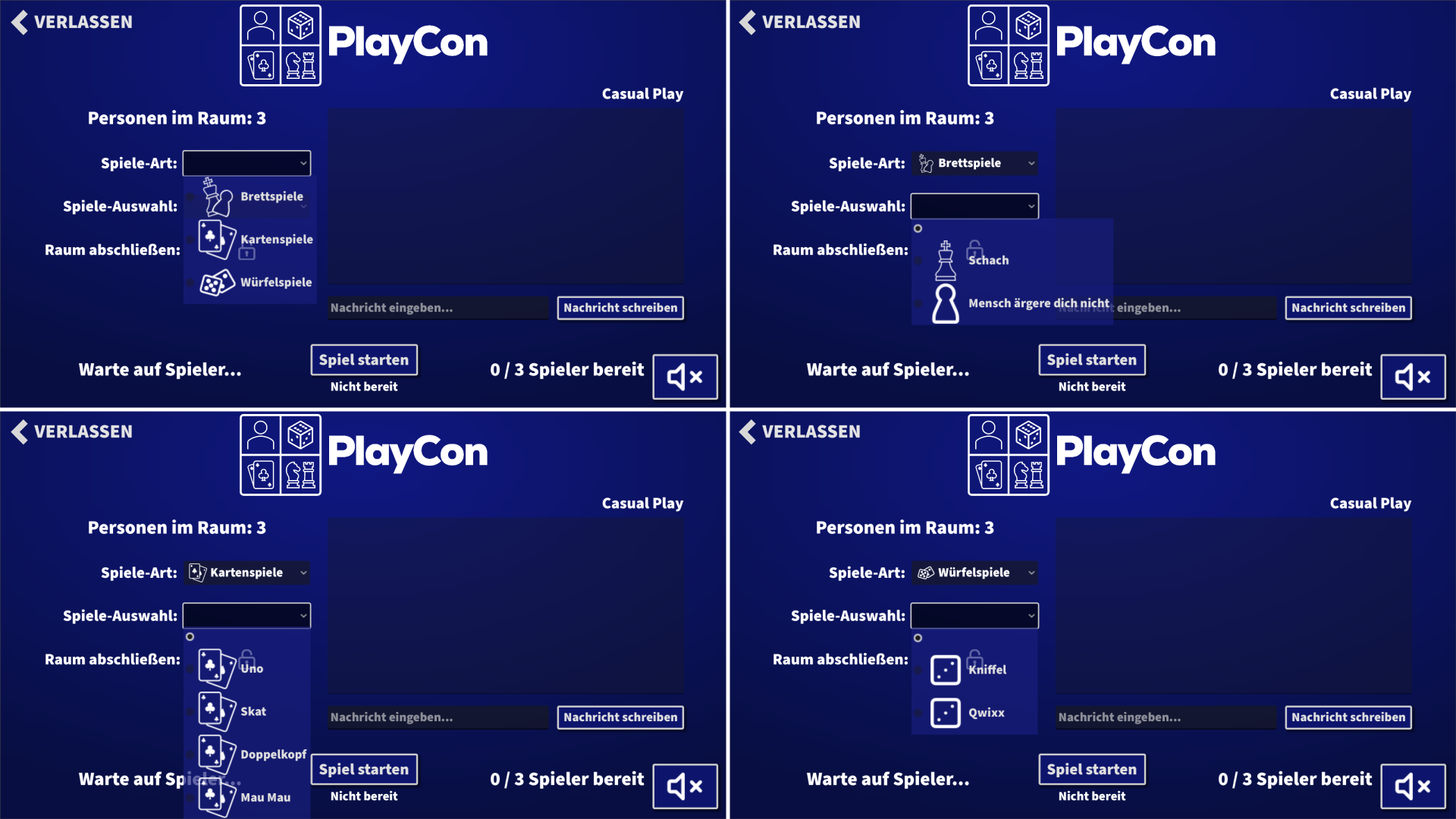 PlayCon Lobby Game Options